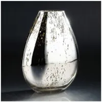 Large Mercury Glass Vase 9.5"W  x 4.5"D  x 15.5"H