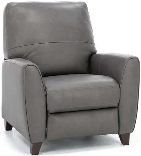 Martini Leather Push Back Recliner in Charcoal