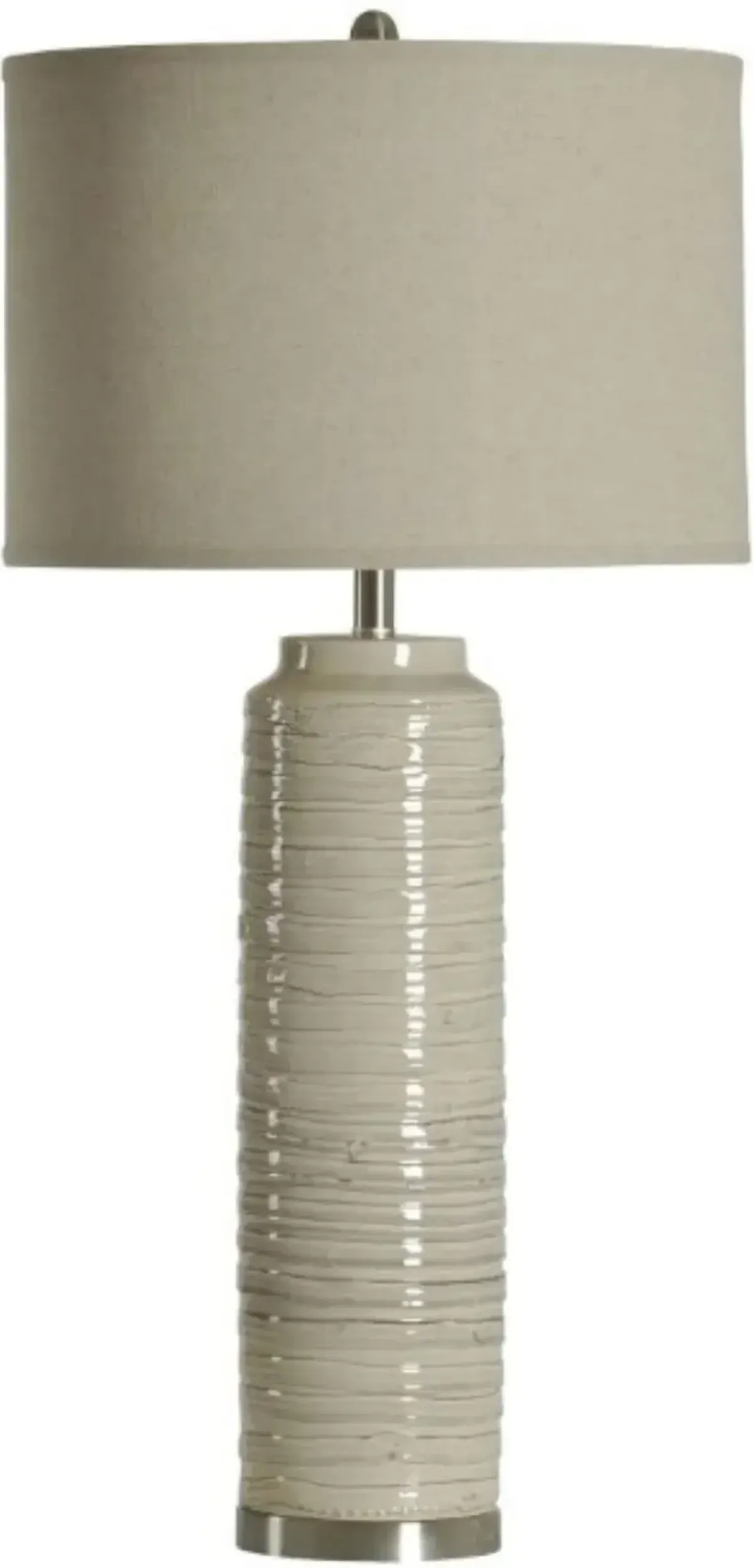 Anastasia Ceramic Cream Column Table Lamp 39"H