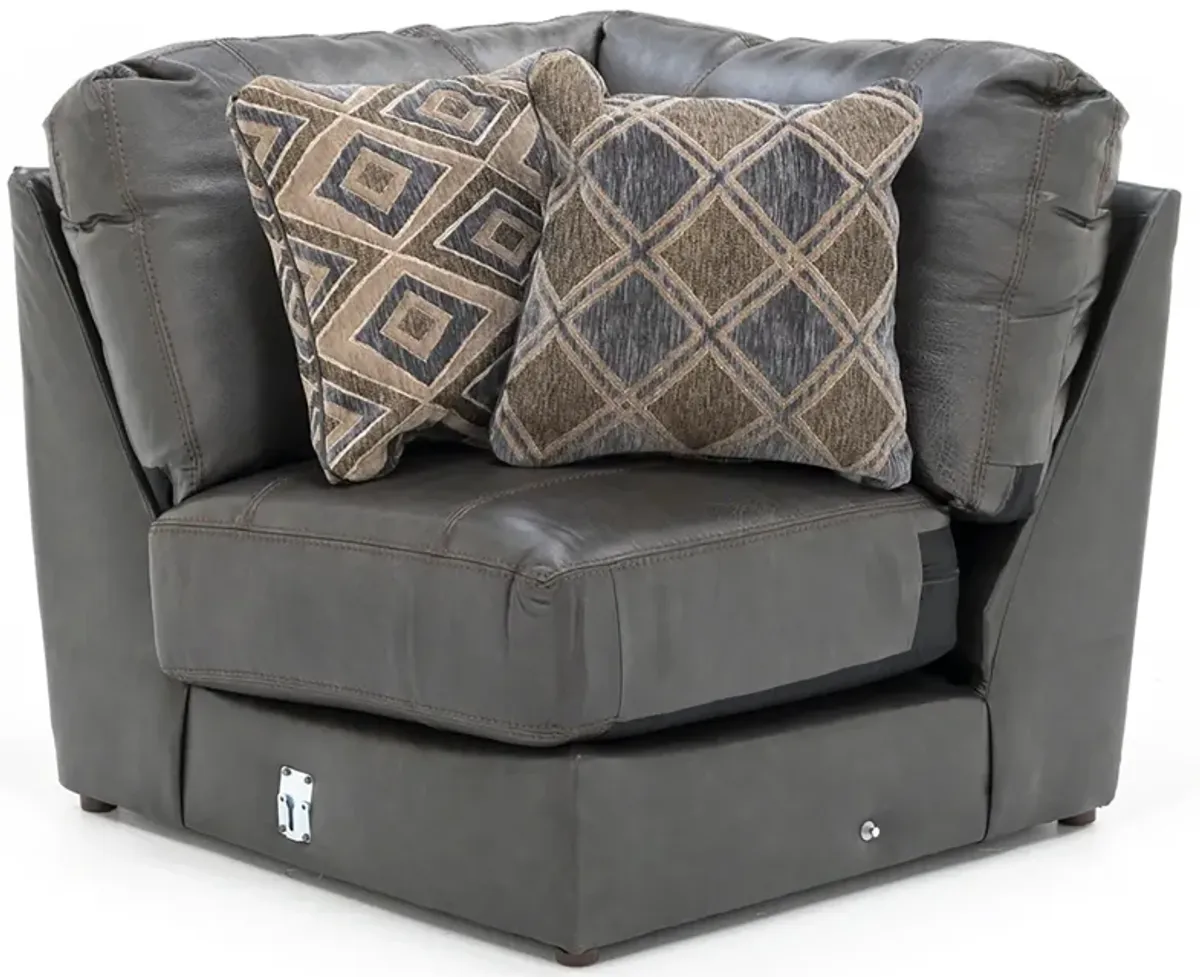 Camden 3-Pc. Leather Sectional in Steel