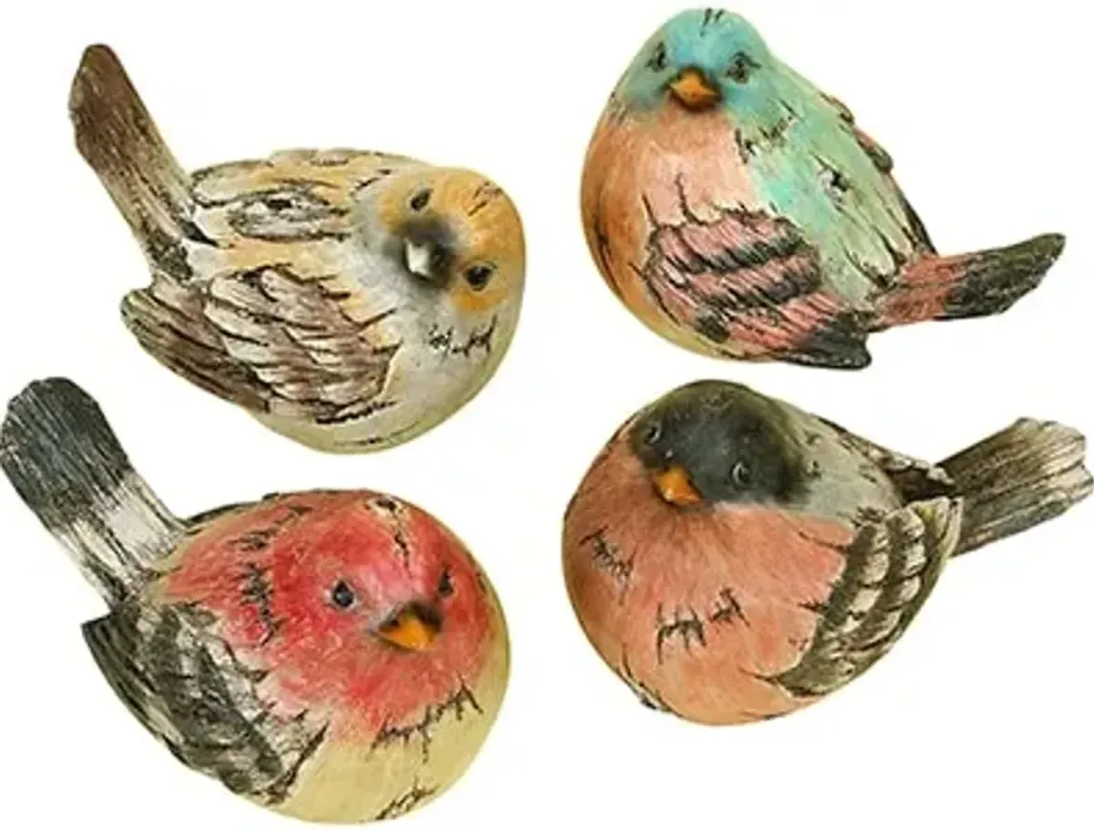 Set of 4 Bird Figures 9"W x 6"H