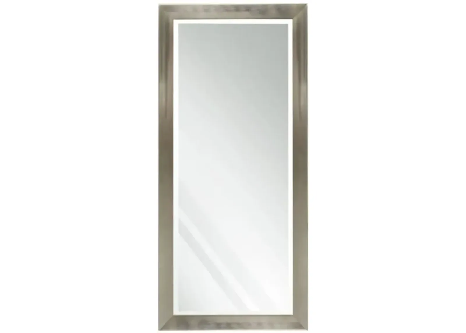 Beveled Silver and Bronze Finish Leaner Mirror 30"W x 64"H