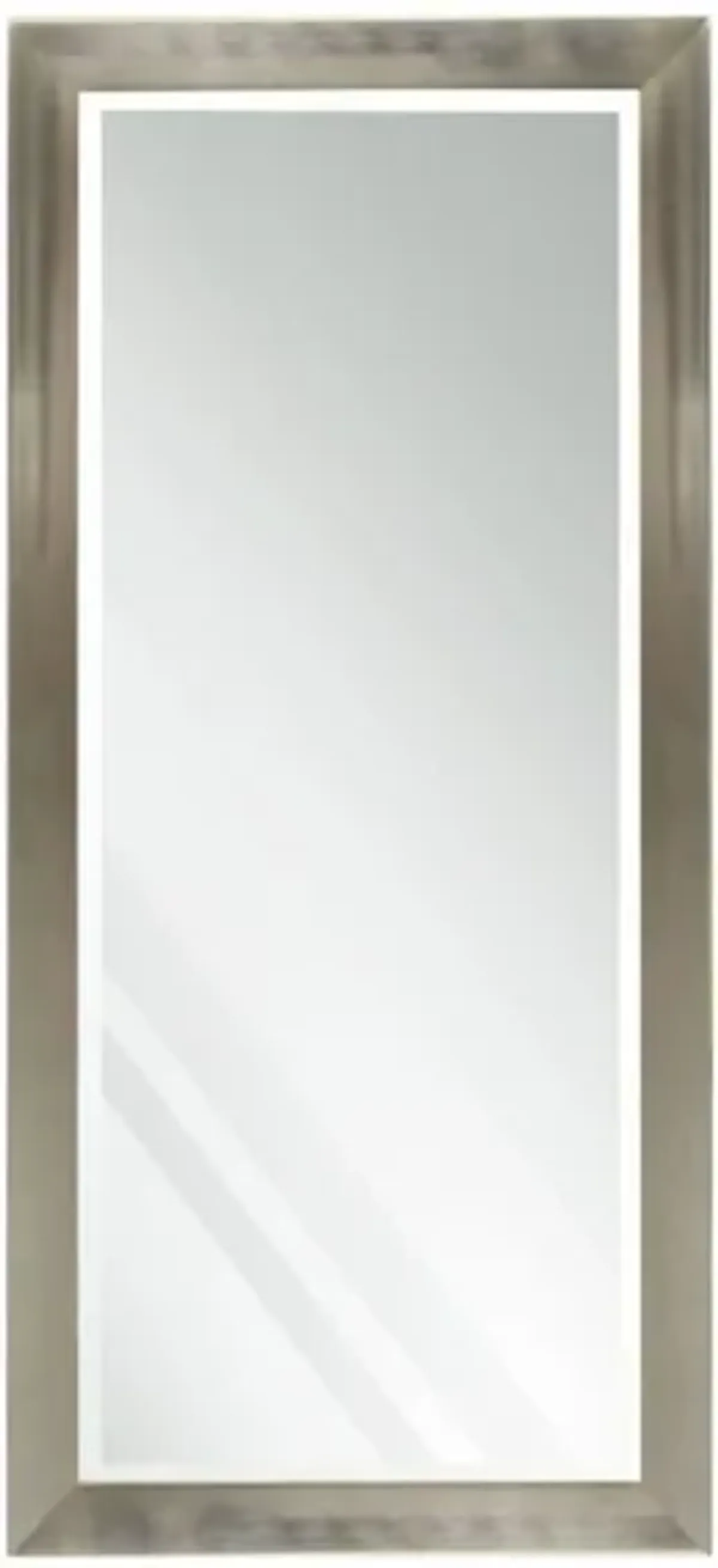 Beveled Silver and Bronze Finish Leaner Mirror 30"W x 64"H