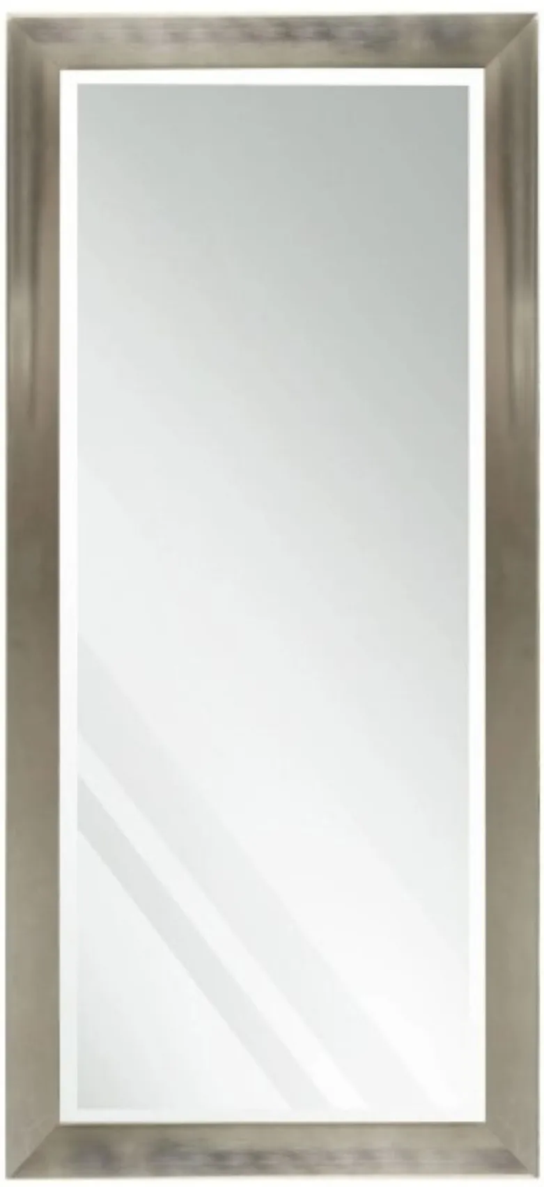 Beveled Silver and Bronze Finish Leaner Mirror 30"W x 64"H