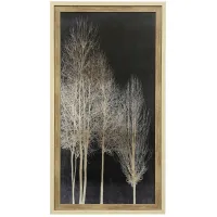 Ivory and Black Trees I Textured Framed Print 29"W x 53"H