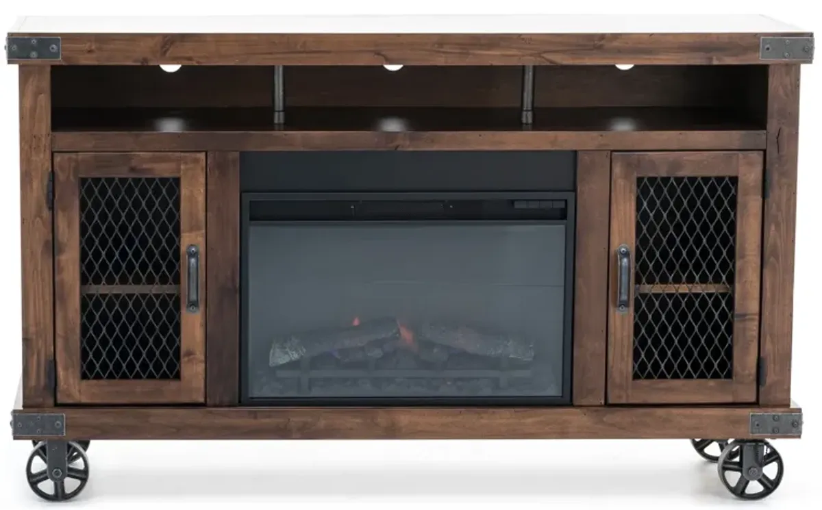 Industrial Fruitwood 62" Fireplace