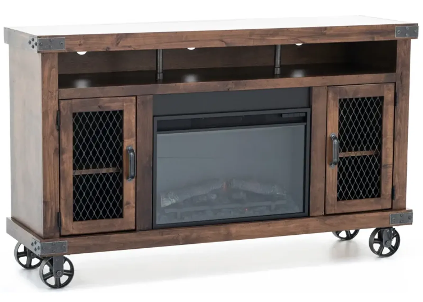 Industrial Fruitwood 62" Fireplace