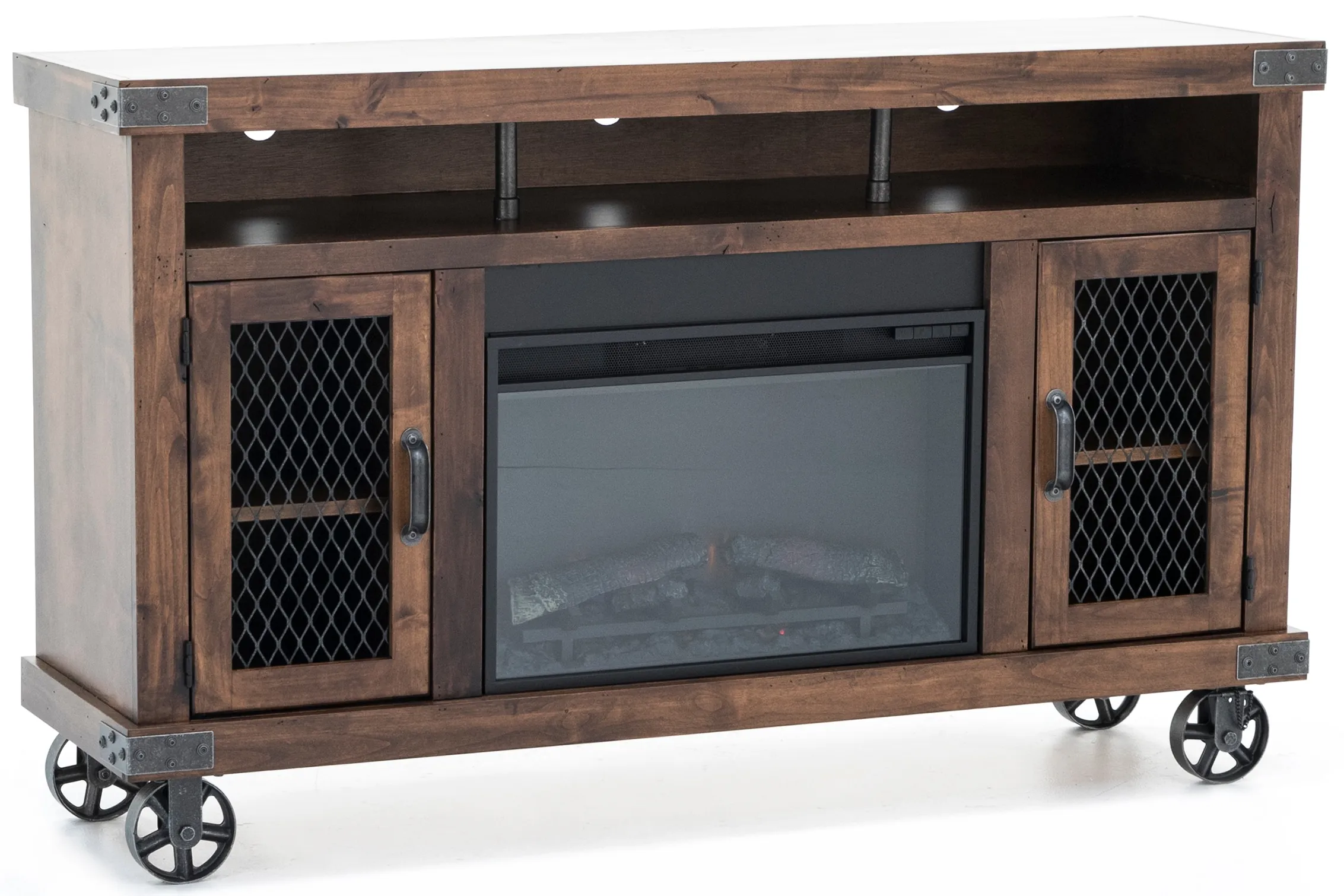 Industrial Fruitwood Fireplace
