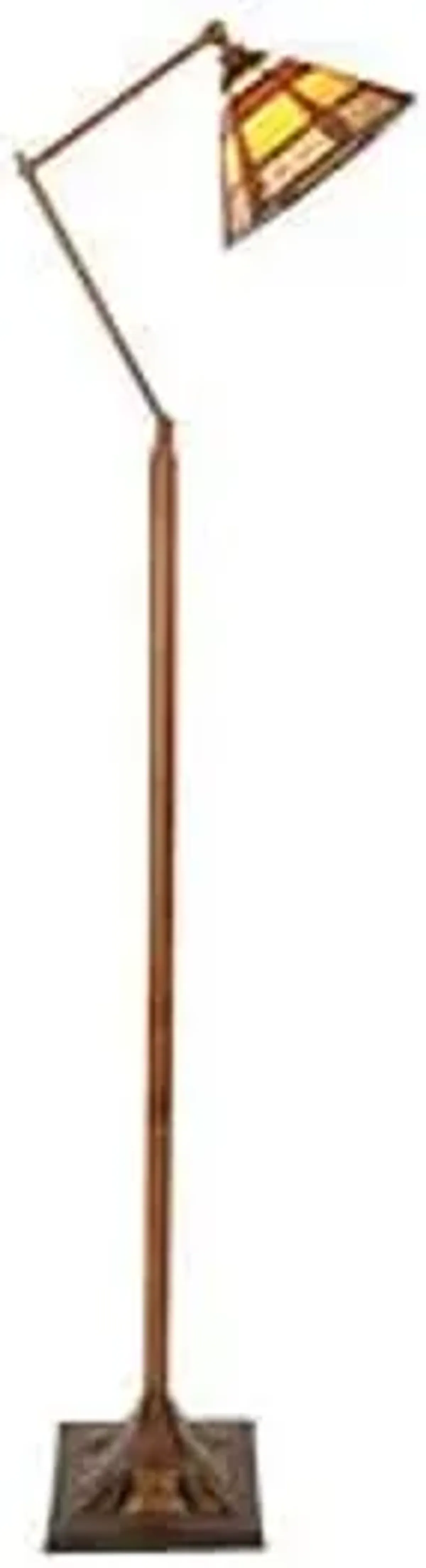Addie Cream and Red Tiffany-Style Glass Task Floor Lamp 66"H