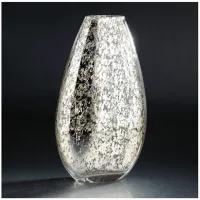 Small Mercury Glass Vase 9.5"W x 4.5"D x 12"H