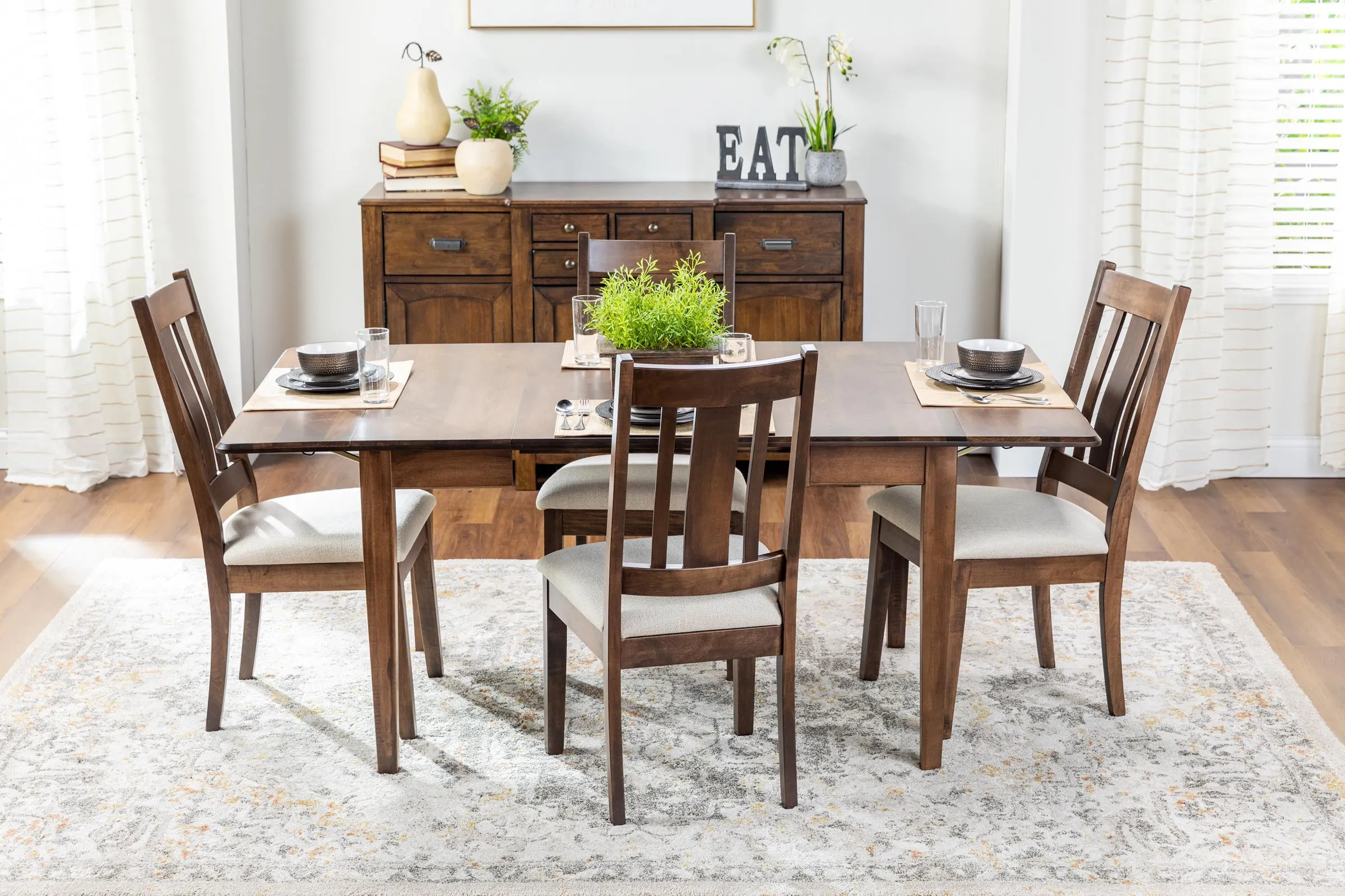 Saber Drop Leaf 26-60-72" Dining Table in Walnut