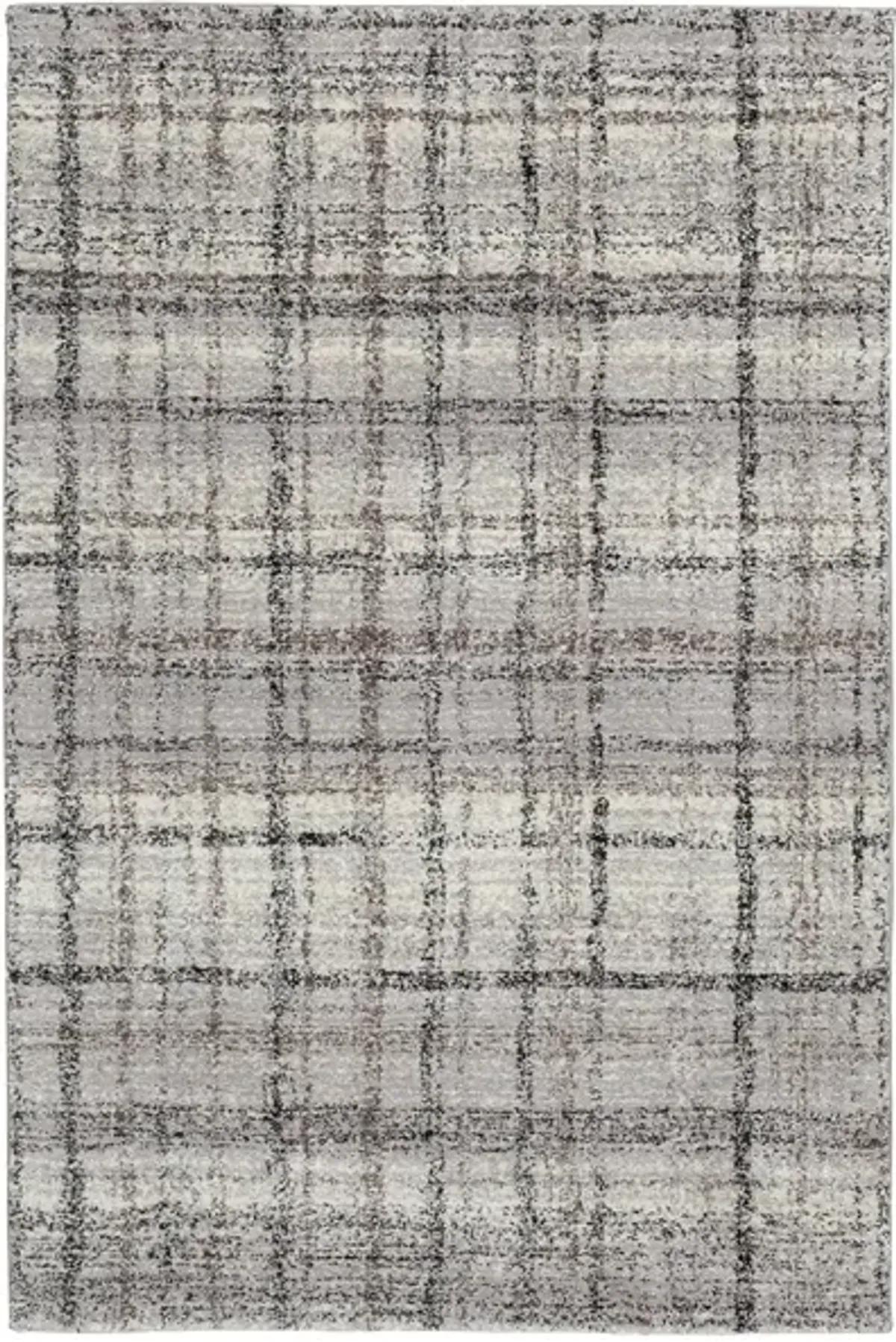 Structures Grey Plaid Torrent Area Rug 5'W x 7'6"L