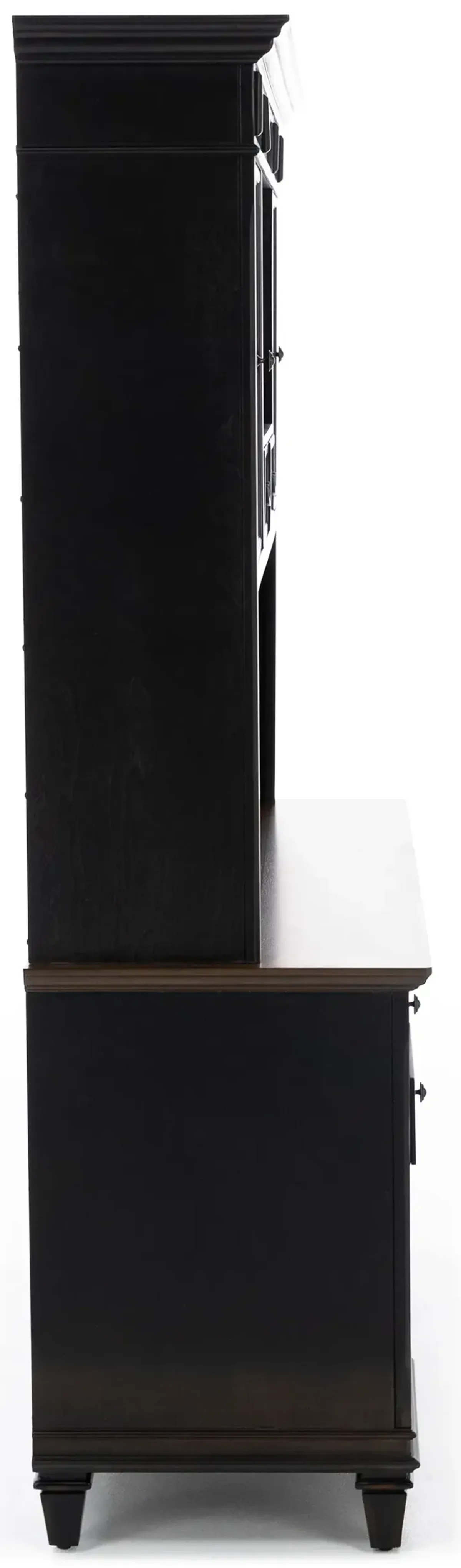 Estate Black Credenza and Hutch