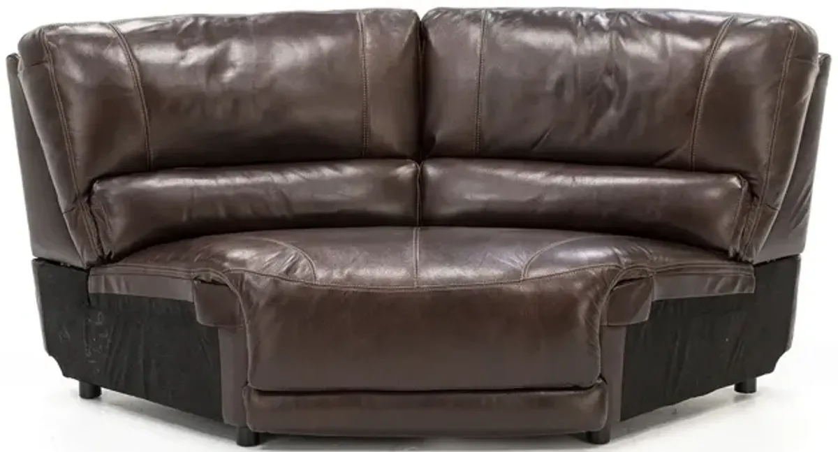 Placier 3-Pc. Leather Power Headrest Reclining Sectional in Coffee