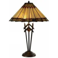 Crestview Pleated Tiffany-Style Glass Table Lamp 26"H