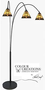 Marley 3-Lite Tiffany-Style Arc Floor Lamp 79"H