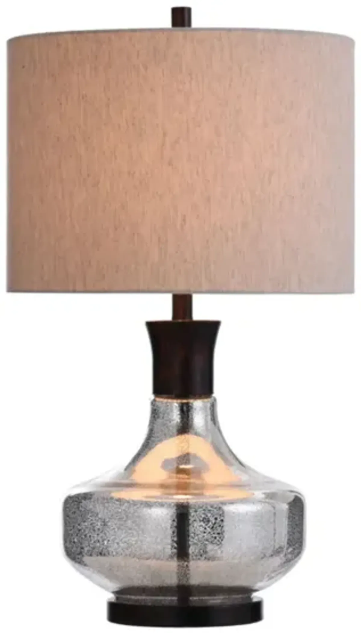 Mercury Glass and Metal Table Lamp 29"H