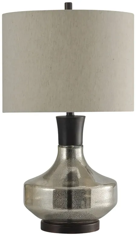 Mercury Glass and Metal Table Lamp 29"H