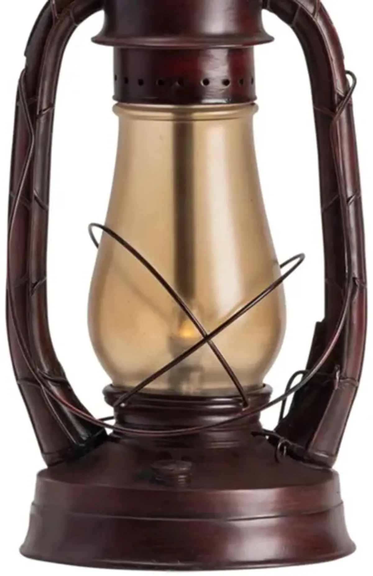 Rustic Red Lantern Table Lamp 28"H