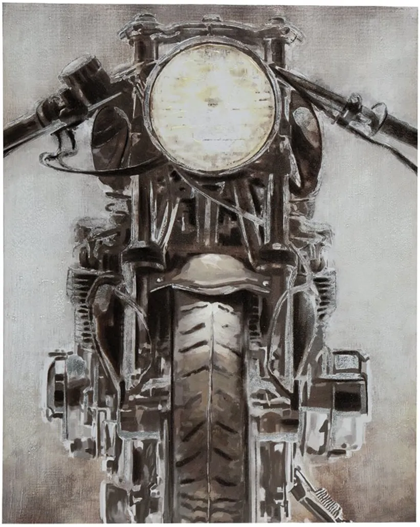 Motorcycle Handpainted Canvas Art 39"W x 49"H