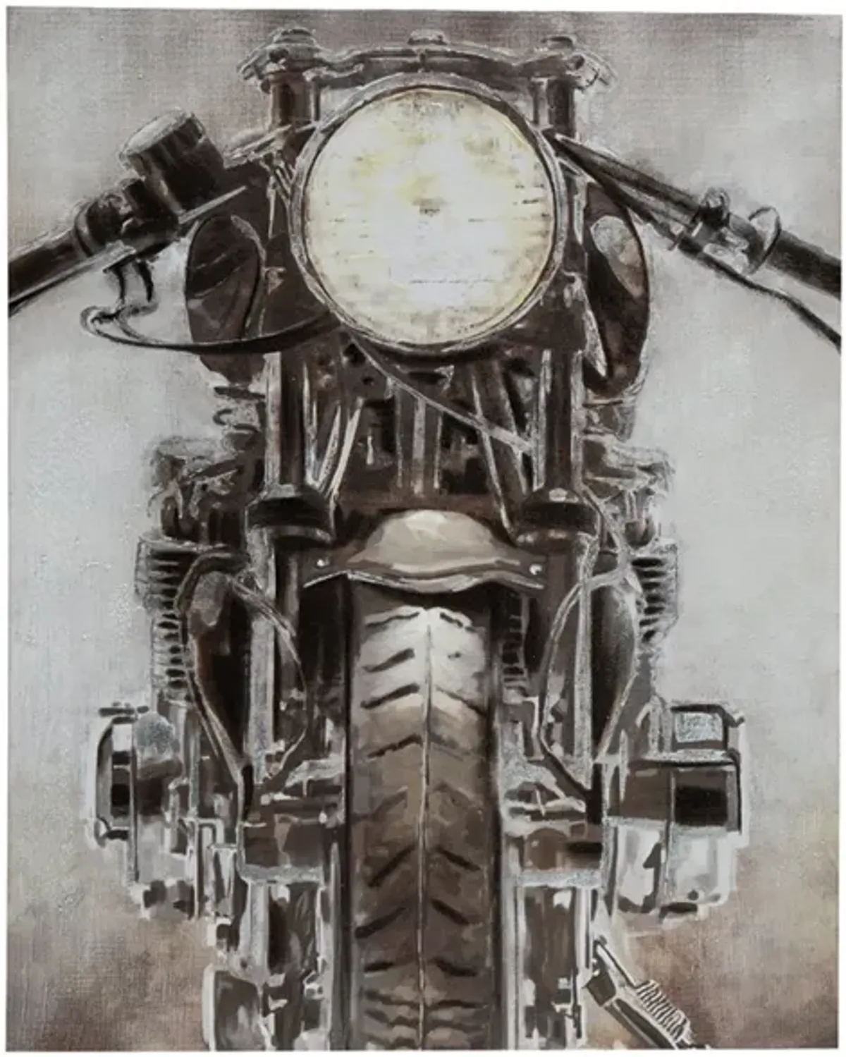 Motorcycle Handpainted Canvas Art 39"W x 49"H