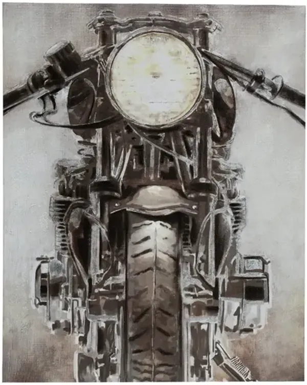Motorcycle Handpainted Canvas Art 39"W x 49"H