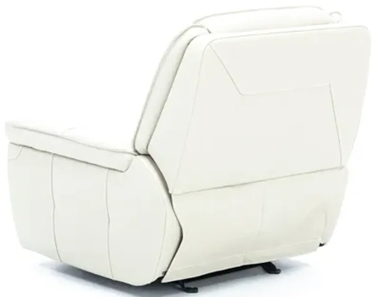 Arthur Leather Power Gliding Recliner in Ivory