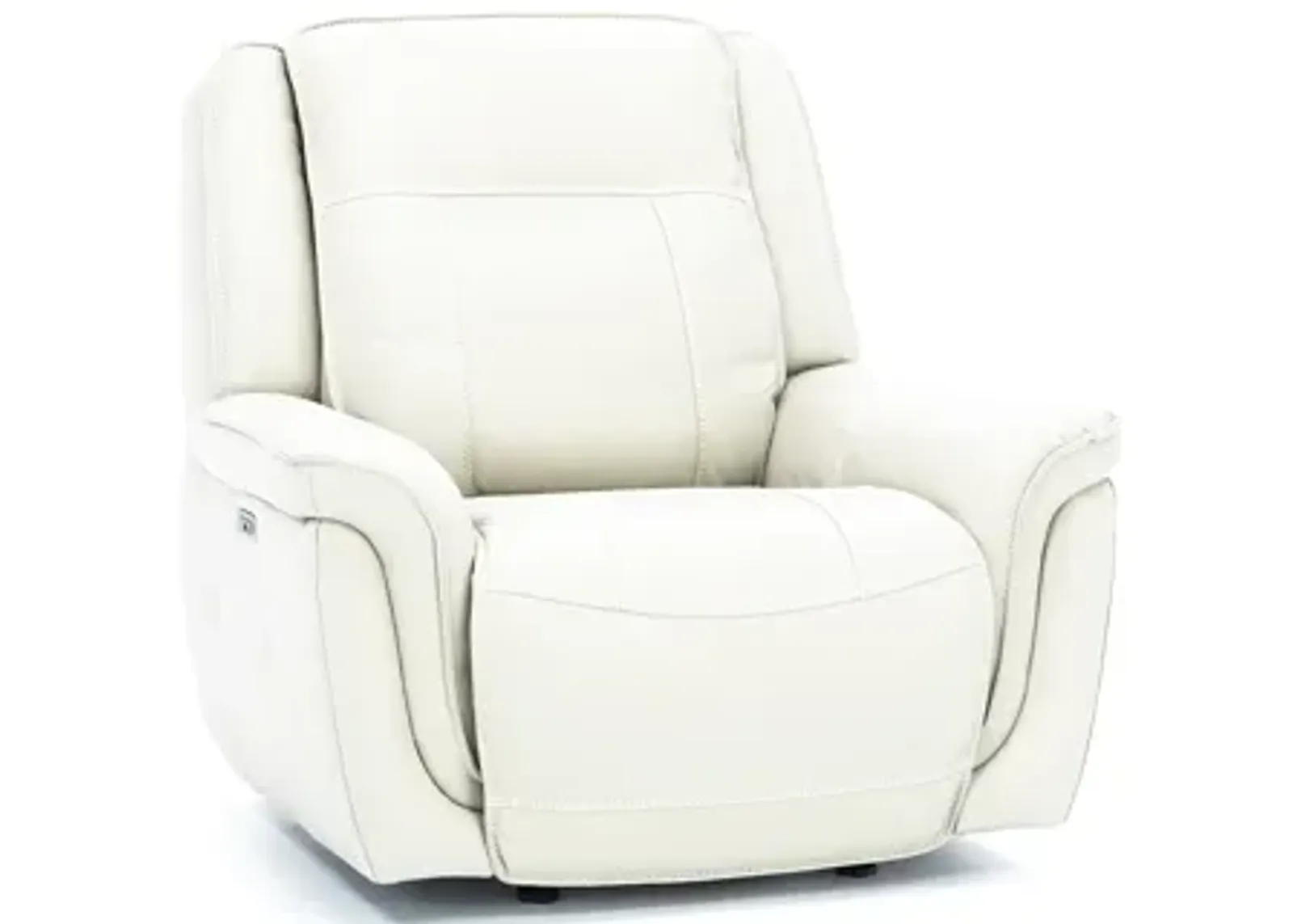 Arthur Leather Power Gliding Recliner in Ivory