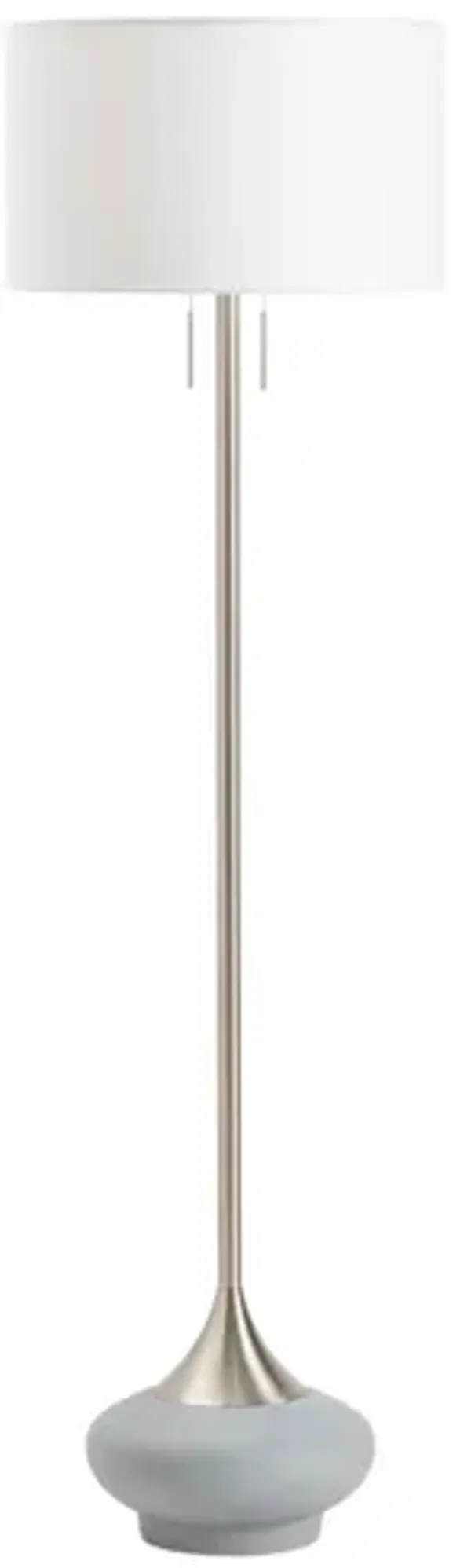 Concrete and Silver Metal Floor Lamp 62.5"H