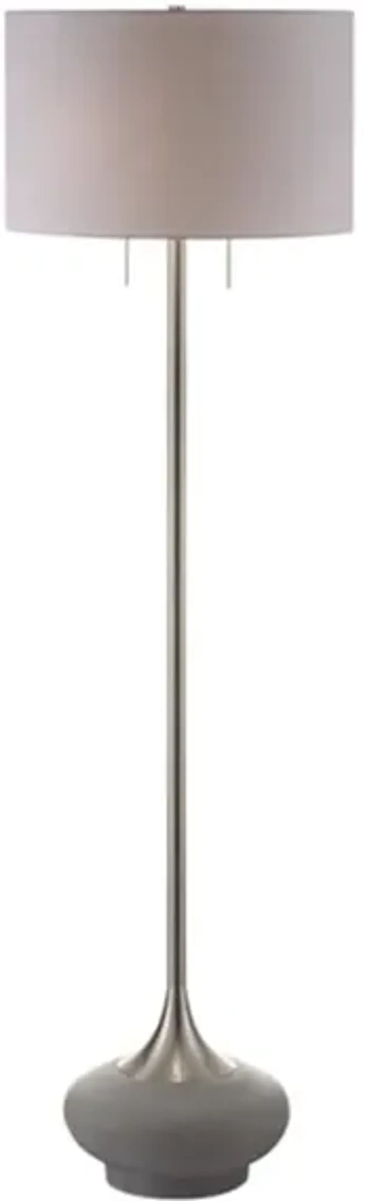 Concrete and Silver Metal Floor Lamp 62.5"H