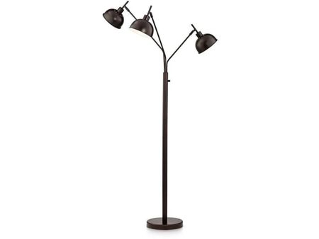 Bronze Metal Industrial 3-Lite Arc Lamp 70"H