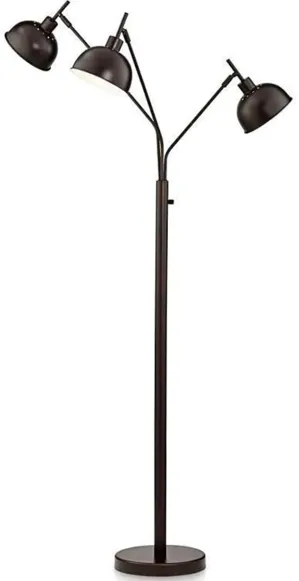 Bronze Metal Industrial 3-Lite Arc Lamp 70"H