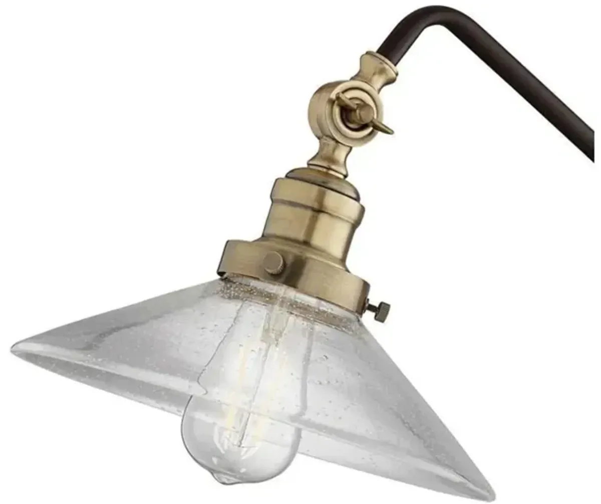 Bronze Metal with Glass Shade USB Table Lamp 29"H