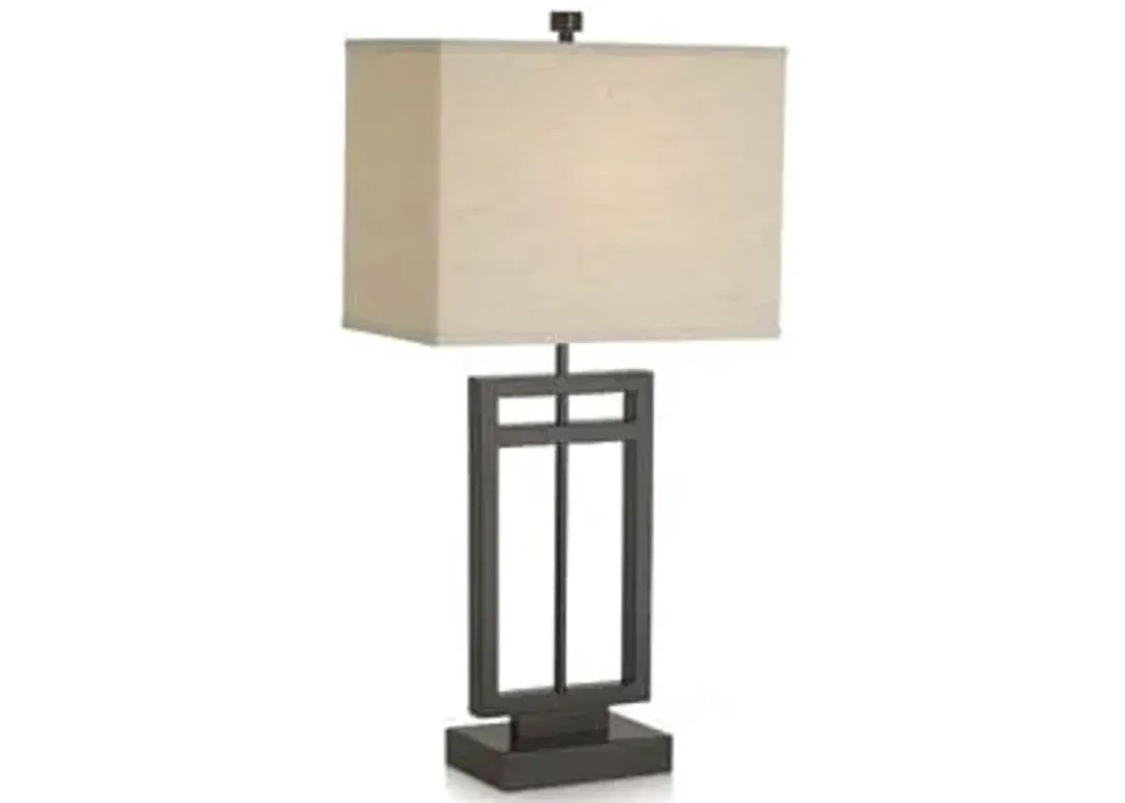 Bronze Metal Rectangular Table Lamp 31"H