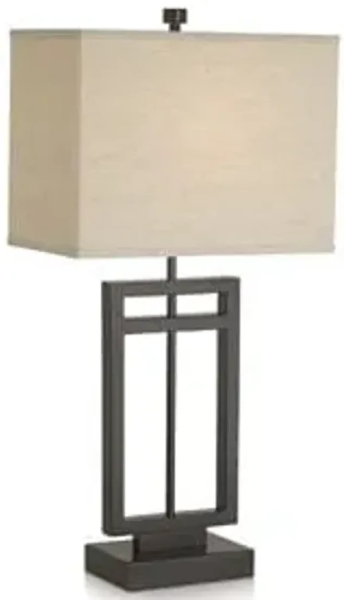 Bronze Metal Rectangular Table Lamp 31"H