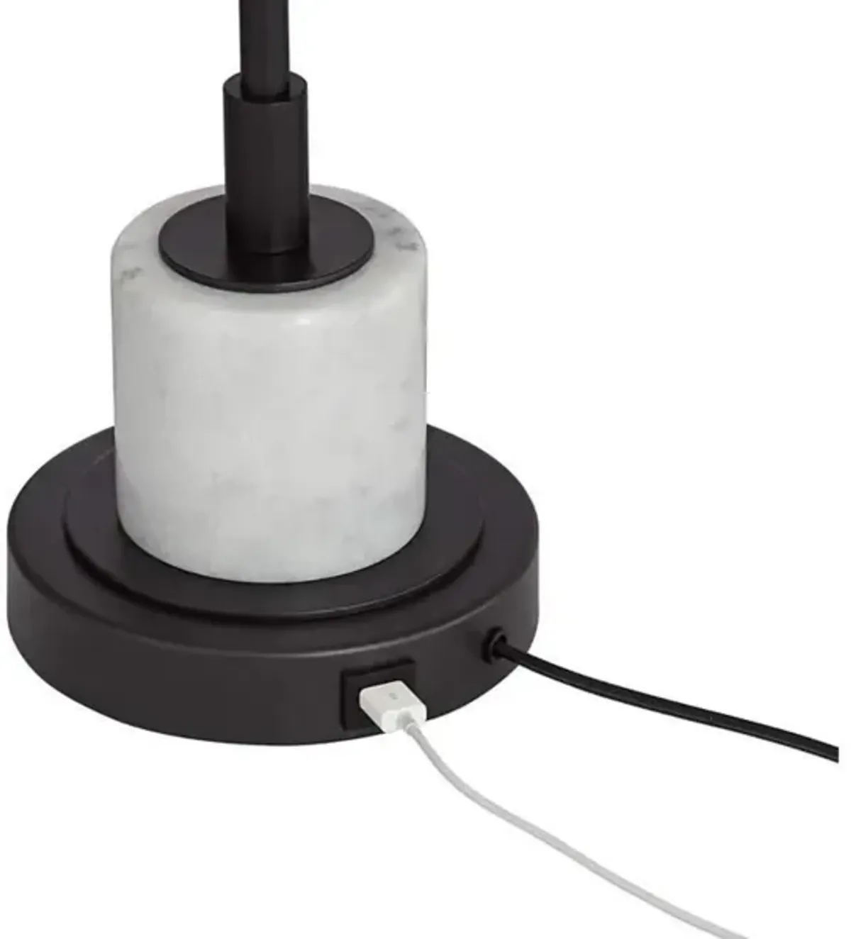 Metal and White Marble Table Lamp 33.5"H 