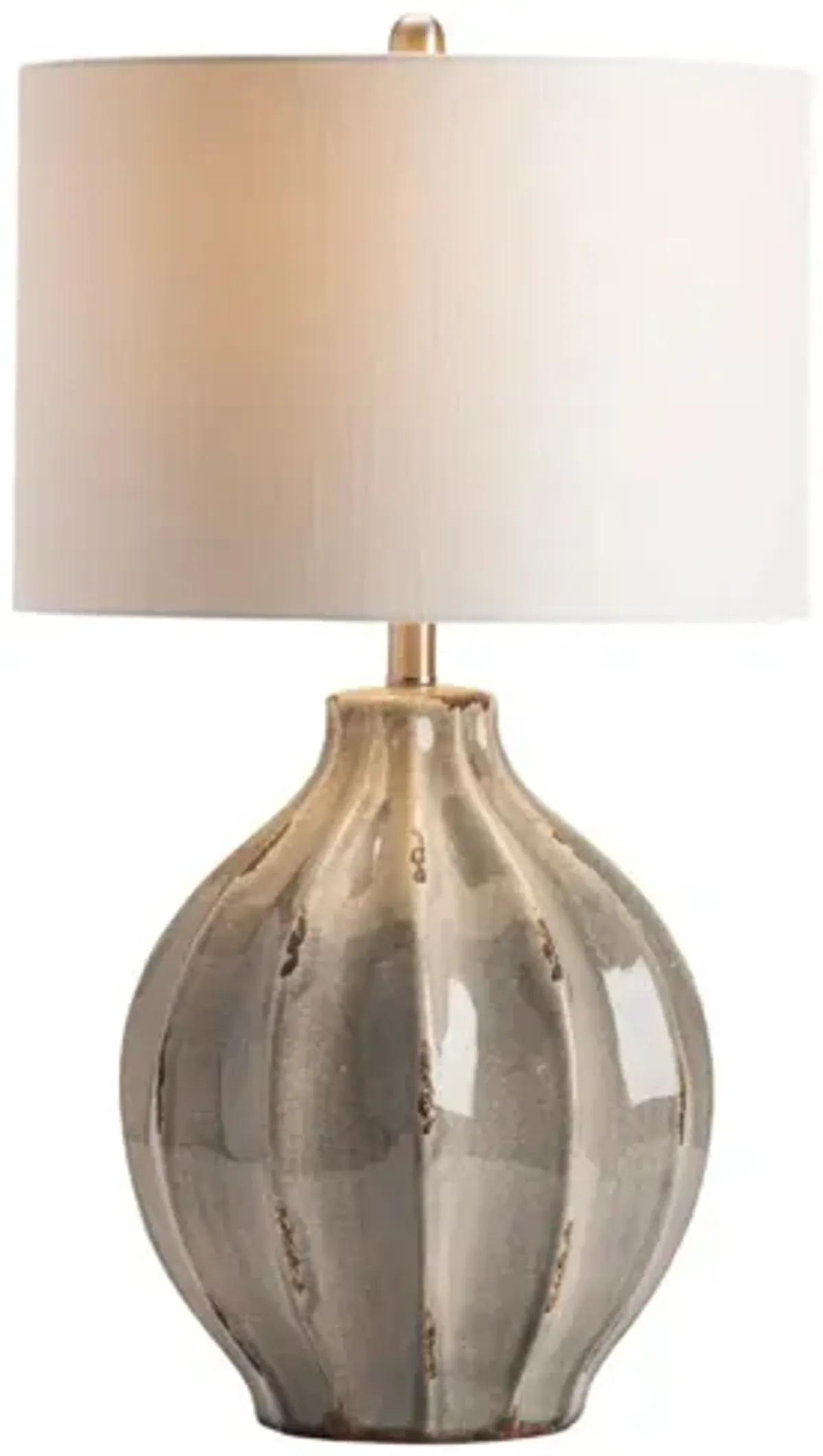 Distressed Gray Ceramic Table Lamp 28"H