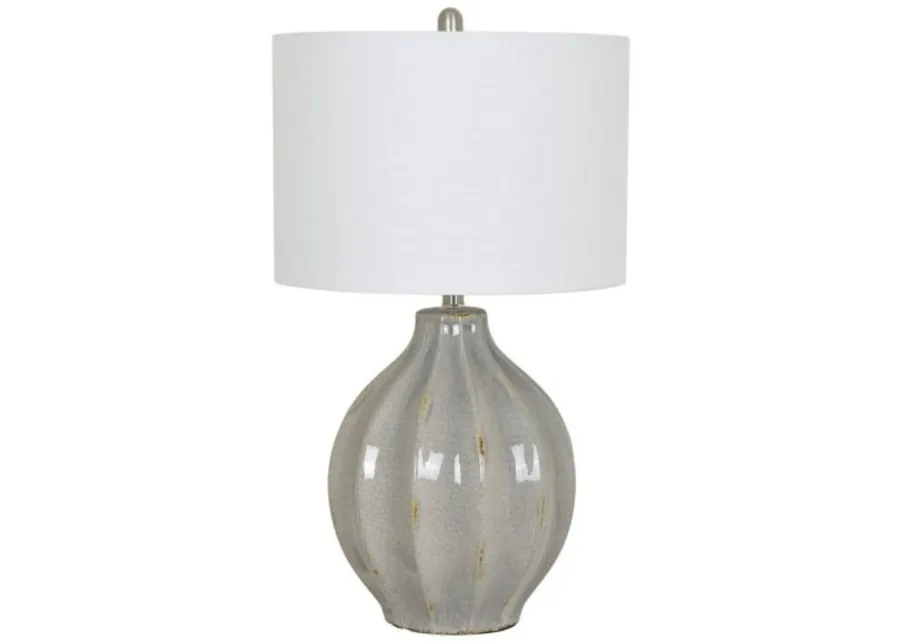 Distressed Gray Ceramic Table Lamp 28"H