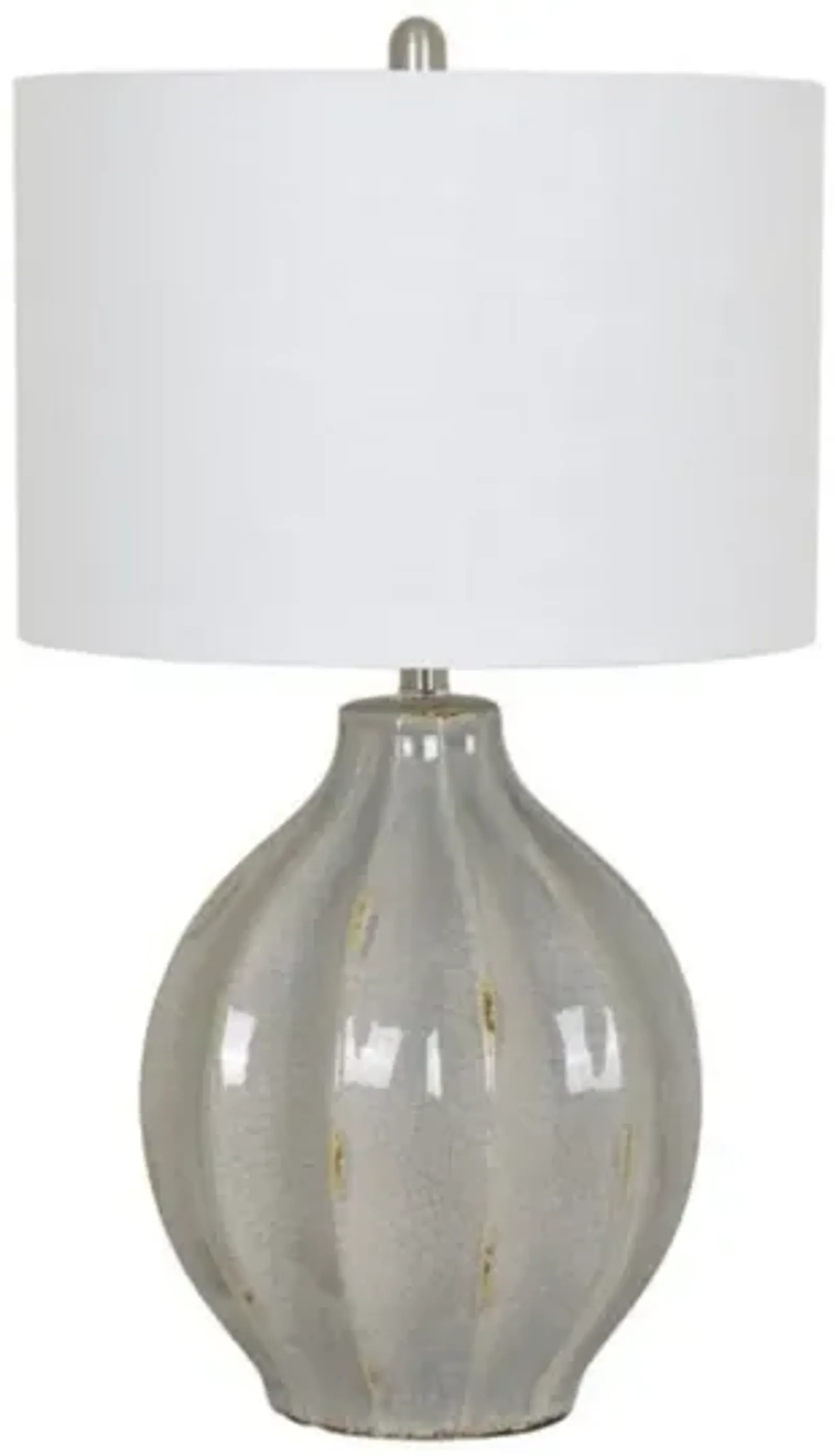 Distressed Gray Ceramic Table Lamp 28"H