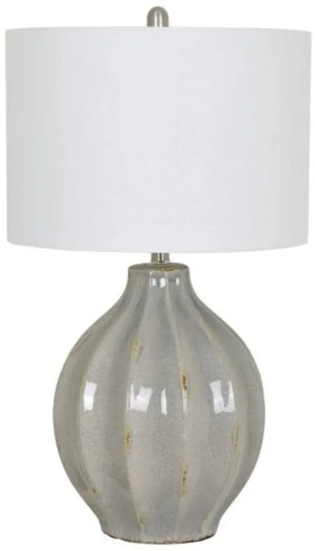 Distressed Gray Ceramic Table Lamp 28"H