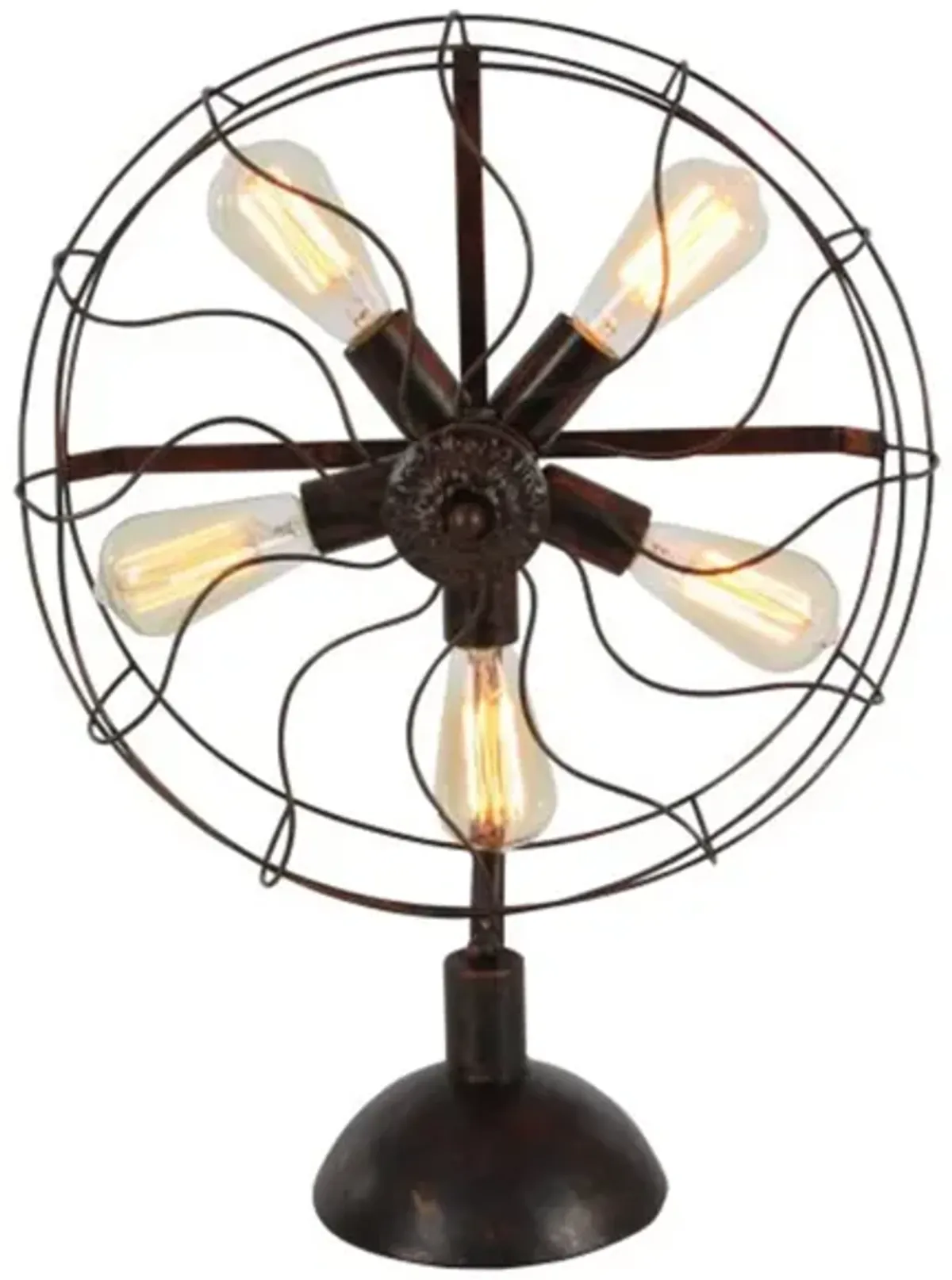 Metal Fan Accent Table Lamp With Bulbs 24"H