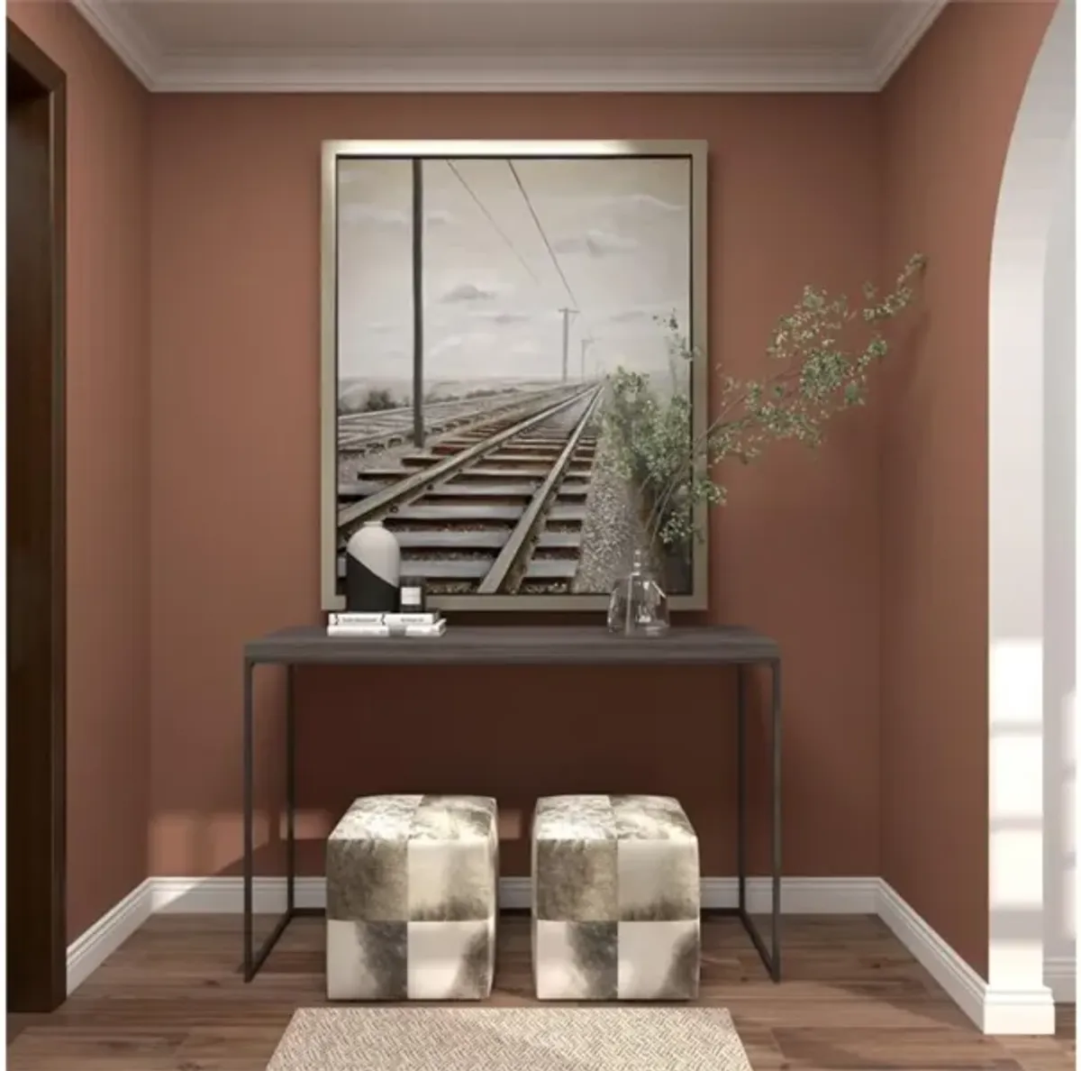 Train Track Canvas Art 43"W X 53"H