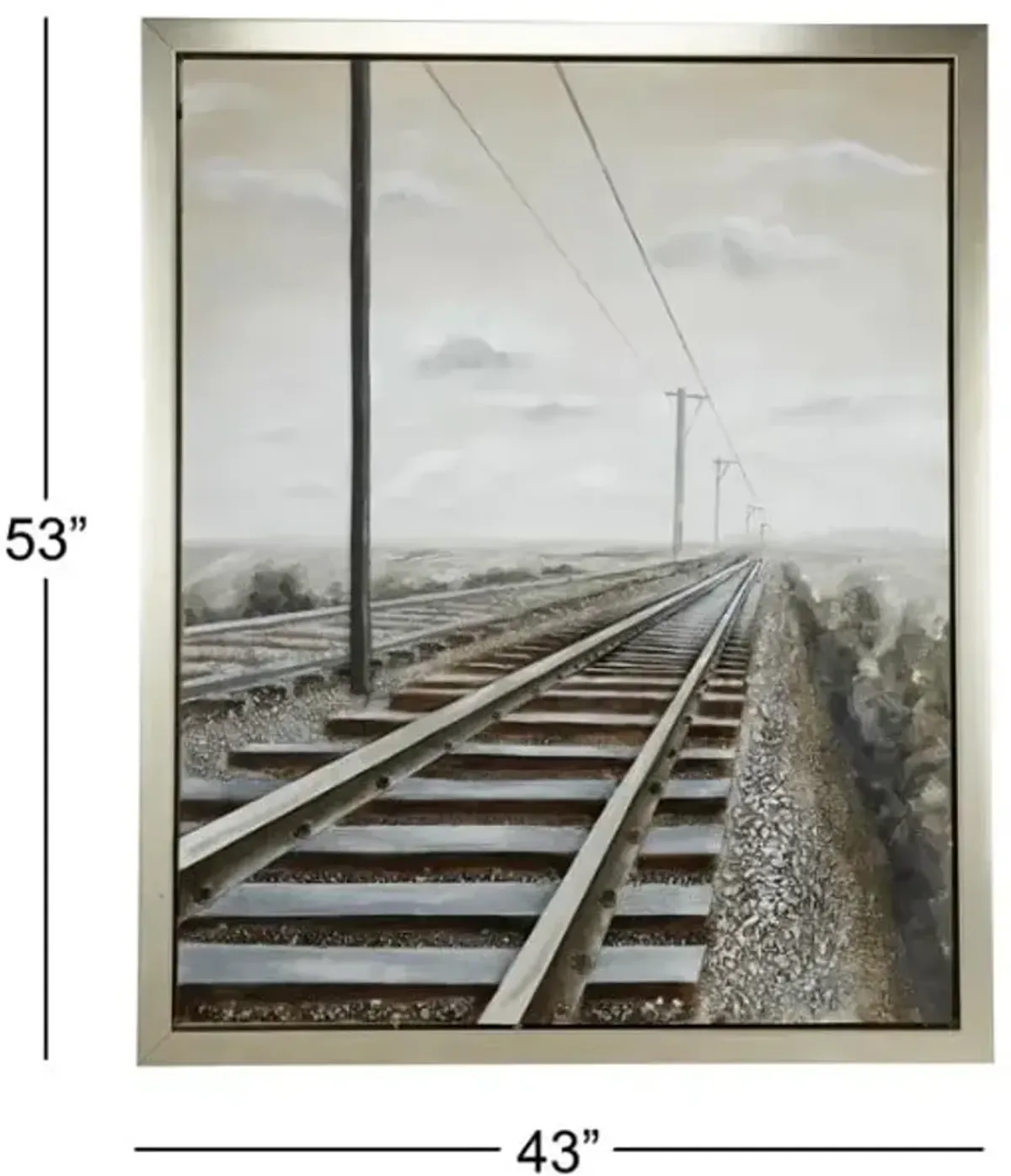 Train Track Canvas Art 43"W X 53"H