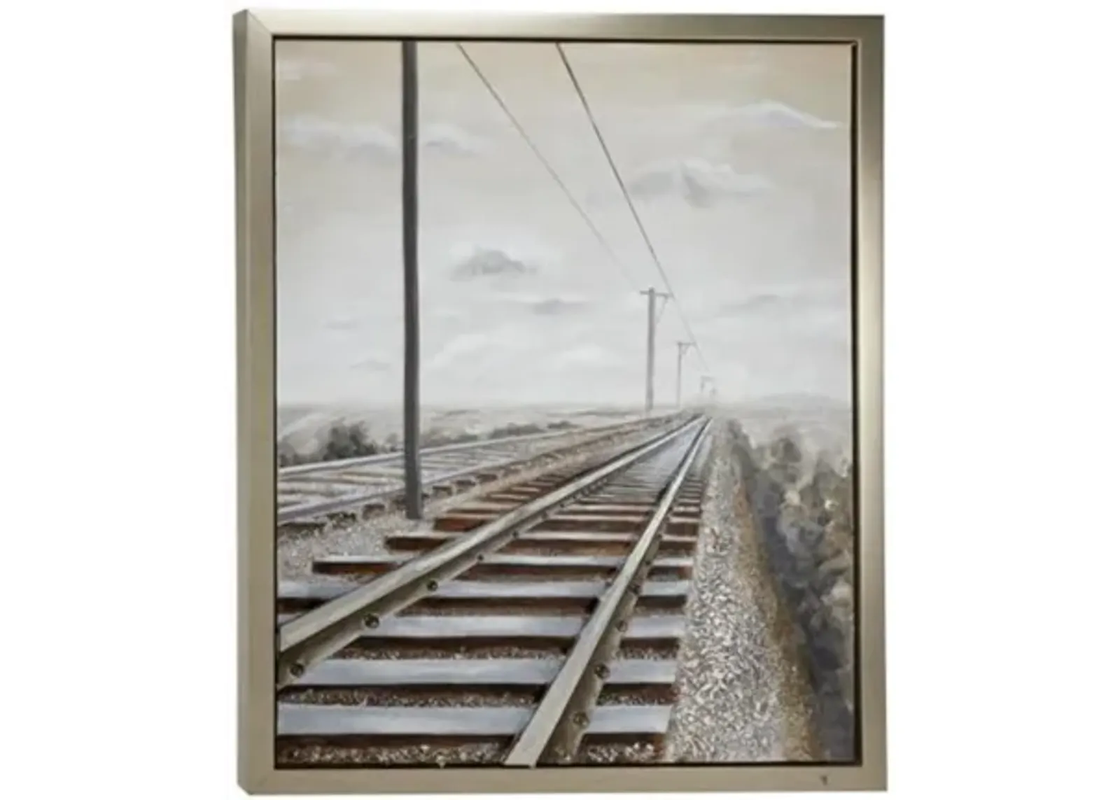 Train Track Canvas Art 43"W X 53"H