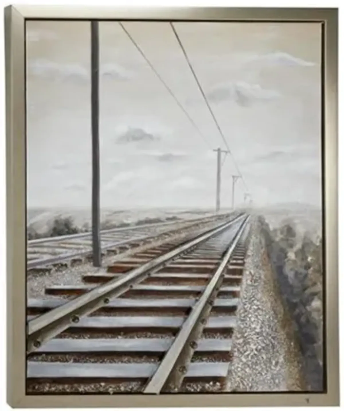 Train Track Canvas Art 43"W X 53"H