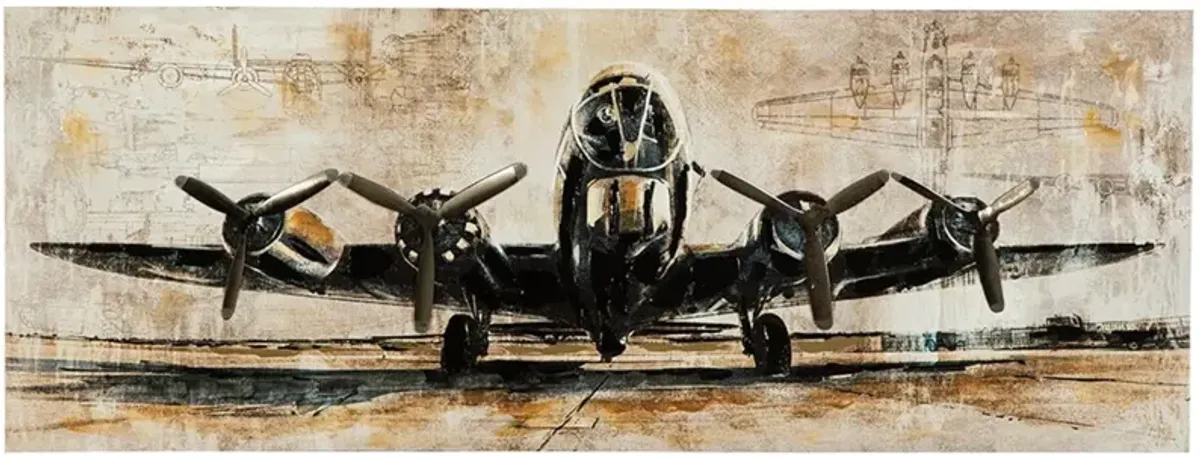 Airplane Canvas Wall Art 48"W x 18"H