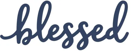 "Blessed" Navy Wall Art 47"W x 18.5"H