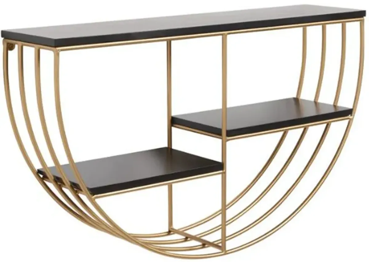 Gold Metal Wall Shelf 28"W x 15.5"H