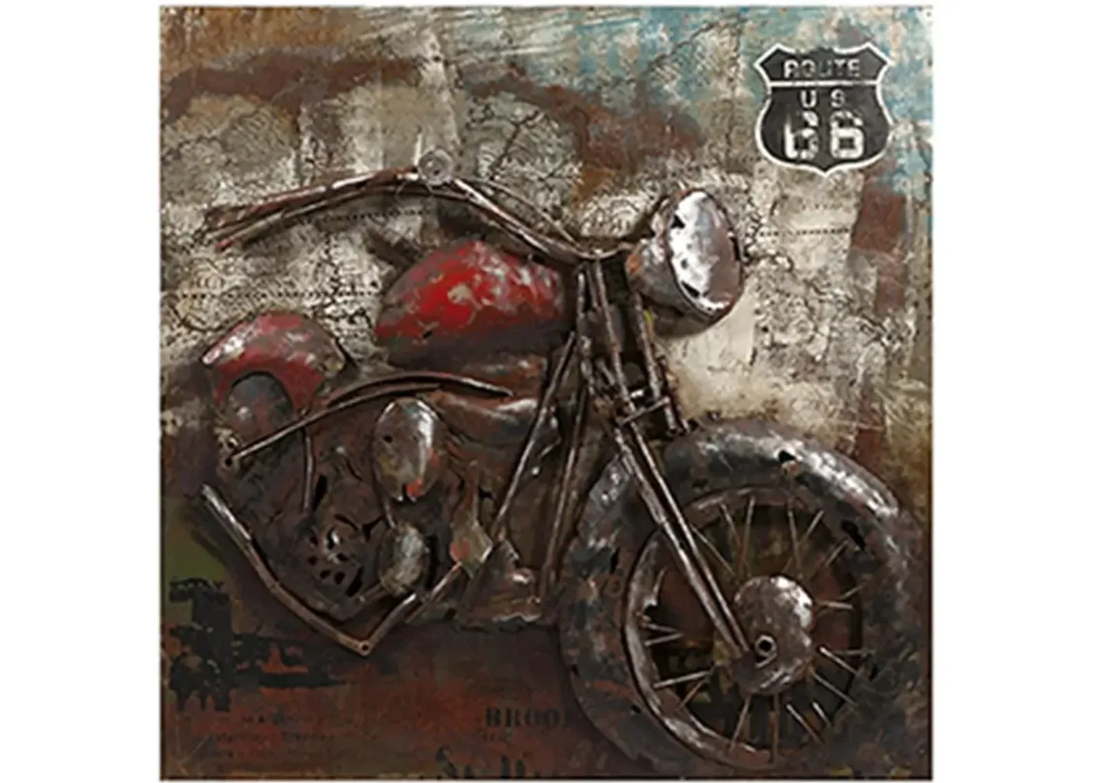 Dimensional Motorcycle Wall Art 39.5"W x 39.5"H