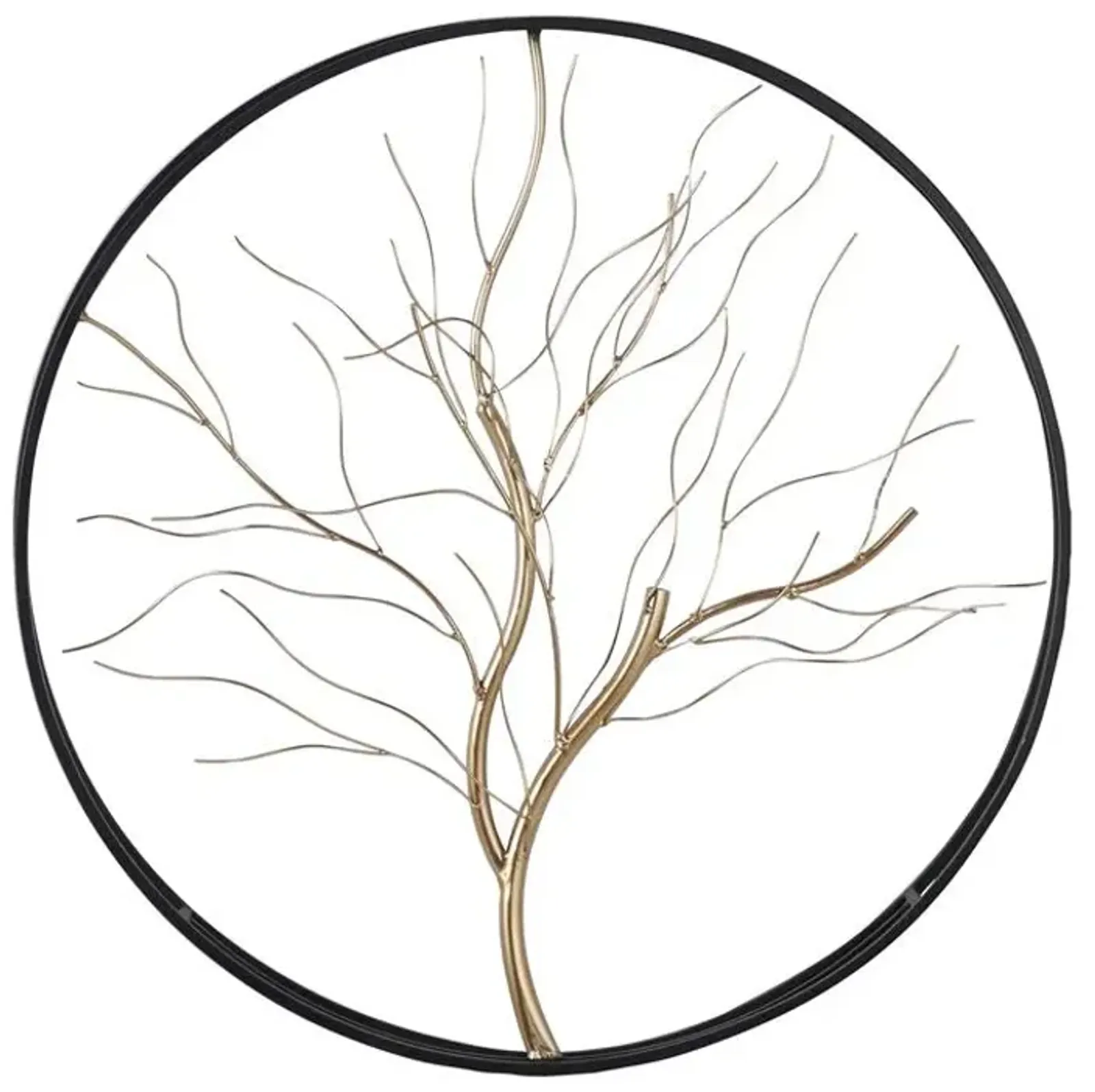 Gold Metal Branch Wall Art 26" Round